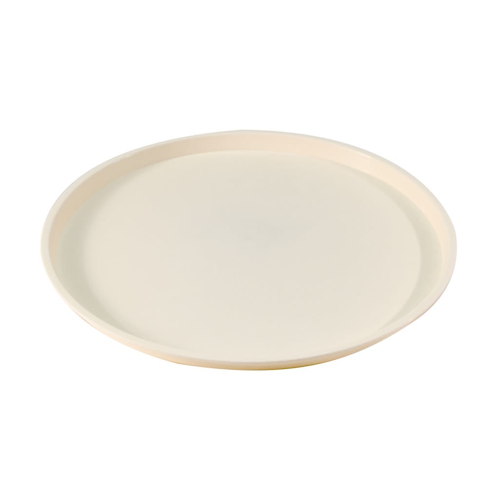 Essential 12" Round Plastic Tray with Spill Proof Ring, Vanilla